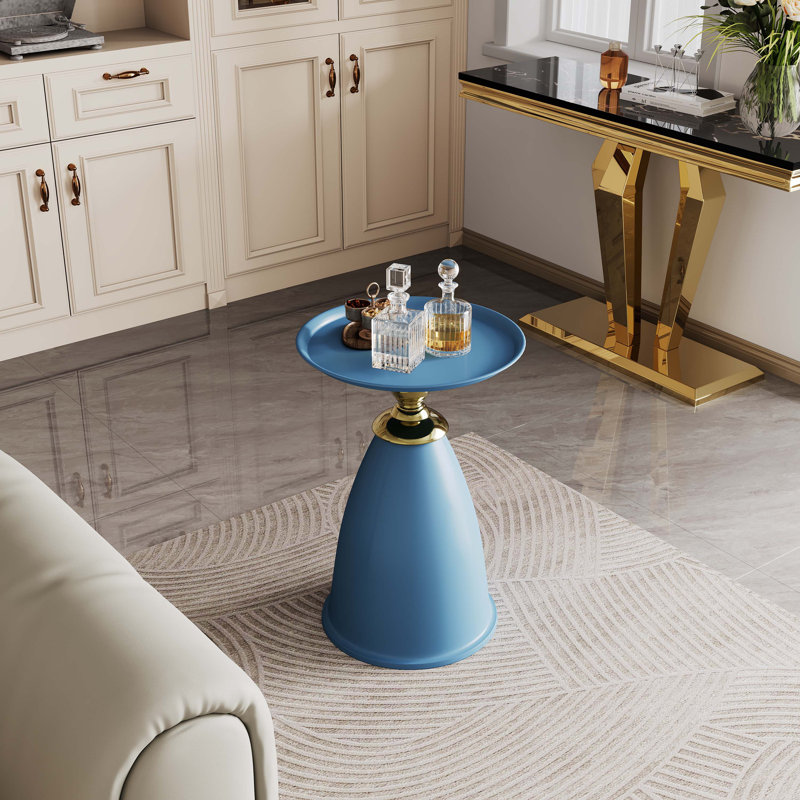 Table de bout en fer Luxury Design, table d'appoint ronde minimaliste pour petits espaces