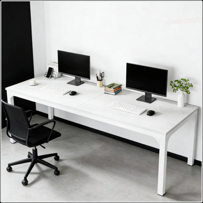 Dual Workspace Desk with Durable Construction and Spacious Surface, Perfect for Home and Office Productivity.
