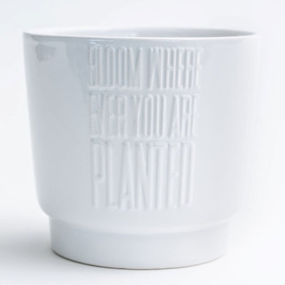 Pot à fleurs Stephan White "Bloom Where Ever You Planted"