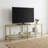 Metal Luxury Frame TV Stand For Tvs Up To 55" With Tempered Glass