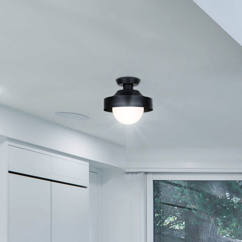Plafonnier extérieur 1 lumière BAYLOR, finition noire