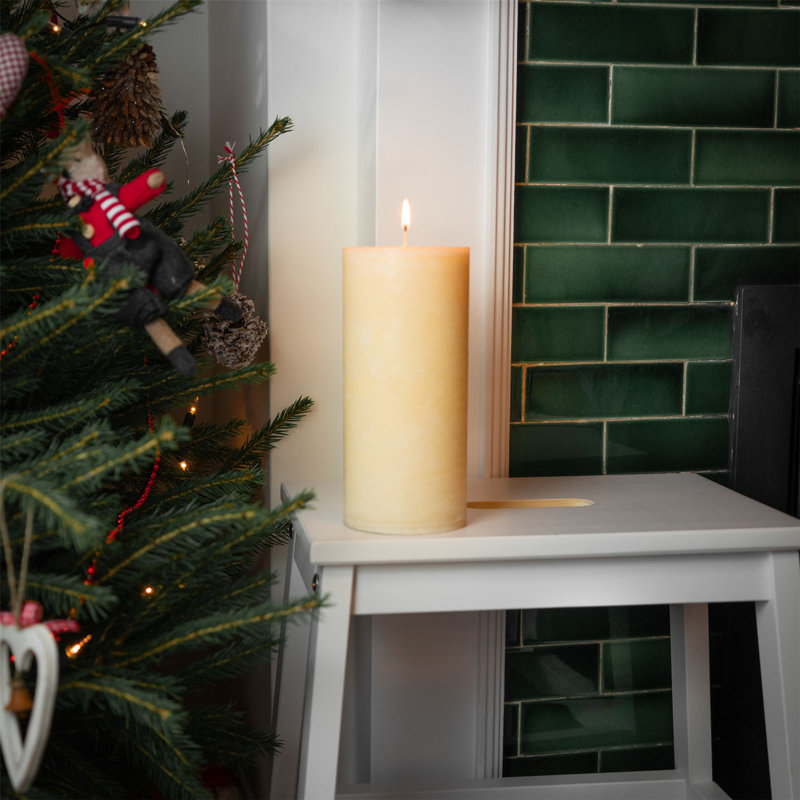 Vanilla Scented Pillar Candle, 20cm H x 9cm W x 9cm D