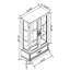 Armoire avec tablettes réglables, ornements en métal rétro, éclairage, cerisier spacieux