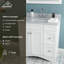 36 po X P 22 po P 35,4 po Meuble-lavabo simple H gris avec plateau et lavabo blancs-388834632