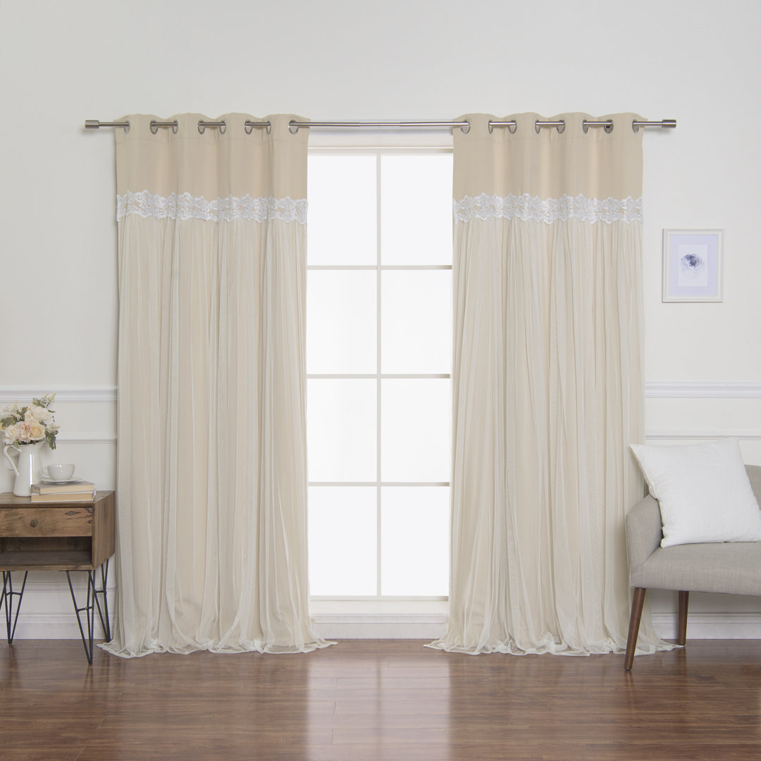 Pauley Polyester Room Darkening Curtain Pair (Set of 2) One Allium Way®