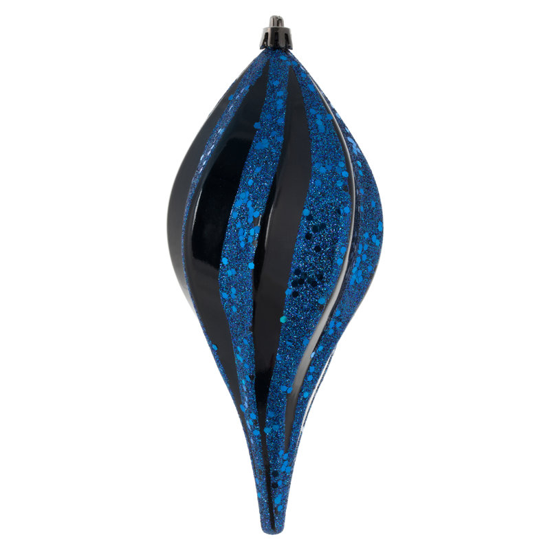 Ornement en forme de bonbon scintillant, H 8 po x l 8 po x P 8 po, Bleu minuit