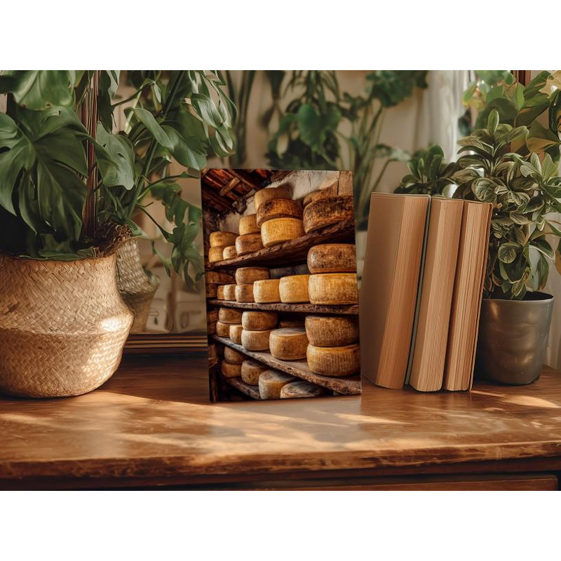 Art sur toile de roue de fromage rustique: décor de cuisine de ferme italienne, H 24 po x l 16 po