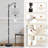  Arc Floor Lamp Minimalist Light Blue Subtle Gradient Tall Modern Standing Lamp LED Adjustable Linen Lampshade 3 Color Temperatures