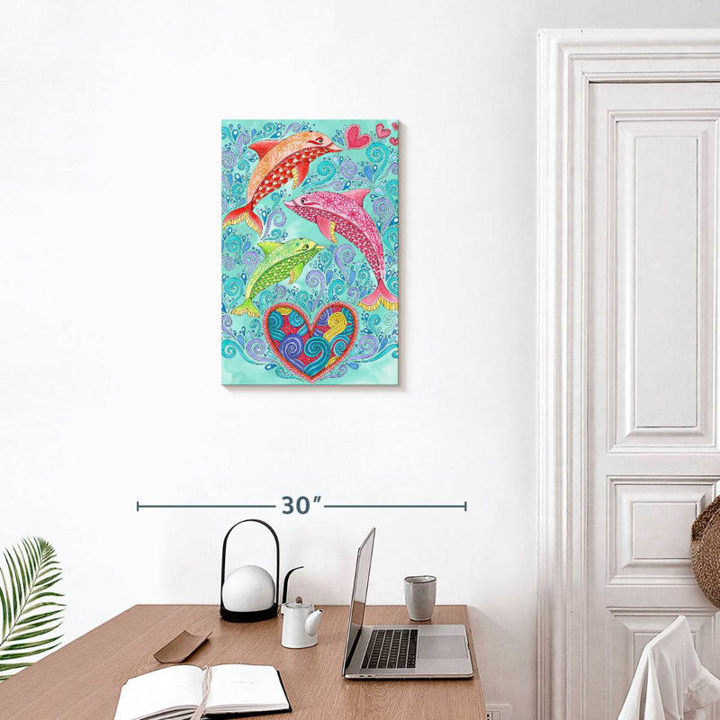 Brampt Tropical Dolphins Paradise, 24" H x 16" W