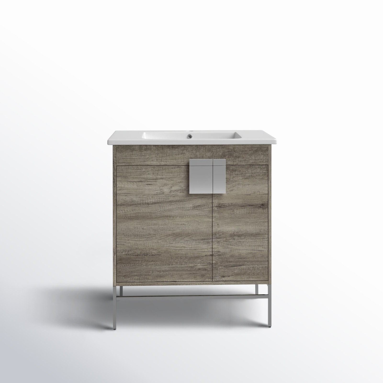 Maisie 30'' Single Bathroom Vanity, Polished Chrome, Gray