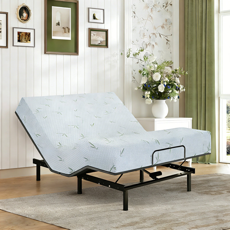 Lit réglable sans gravité avec matelas en mousse à mémoire de forme de 8 po, télécommande sans fil, Lit double