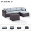 Ensemble de conversation modulaire en rotin avec coussins 4 pièces Arbedella-351816578