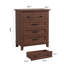 Commode verticale à tiroirs de 88,4 cm de hauteur, avec grand espace de rangement, meuble de rangement autoportant en bois pour chambre ou salon, marron.