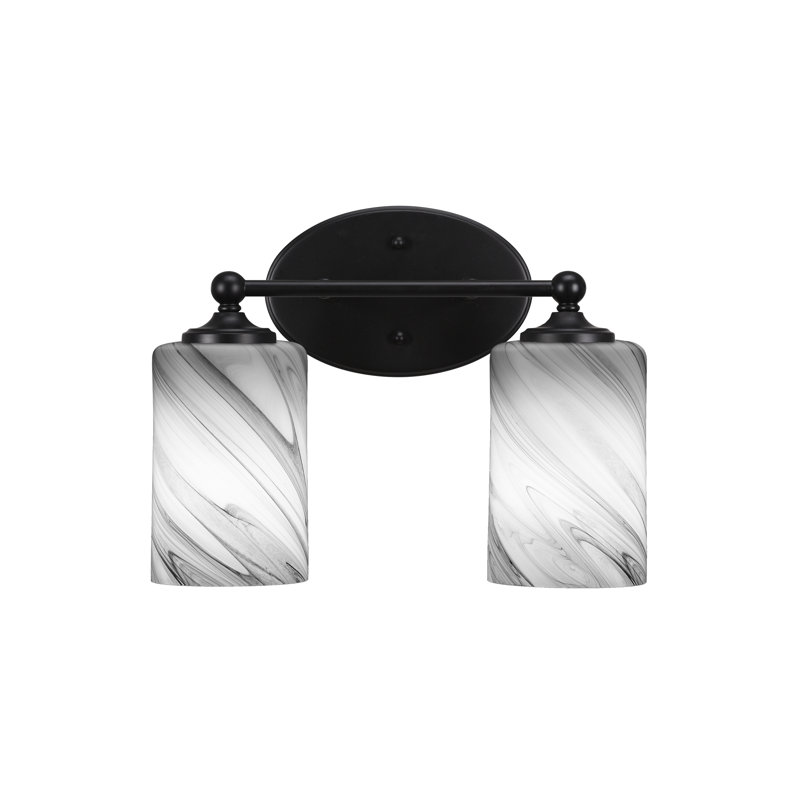 Barre d'éclairage de salle de bain Capri, 2, Noir mat