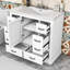 Meuble-lavabo sur pied simple 36 po avec plateau en céramique Nimisha