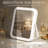 Portable LED Metal Mirror with U-Bracket, Travel Mirror, Touch Control, 3 Color Modes