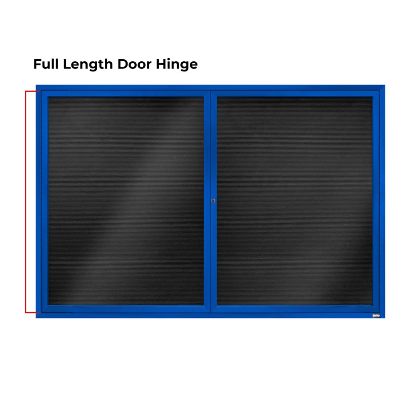 Tableau d'affichage mural fermé pour armoire d'annuaire, Bleu thermolaqué, Deux, 48 po x 72 po