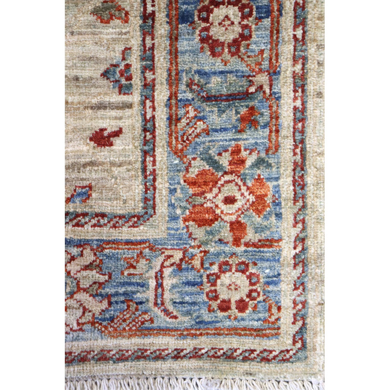 One-of-a-Kind 4'1" x 5'11" New Age Area Rug in Blue/Ivory/Red