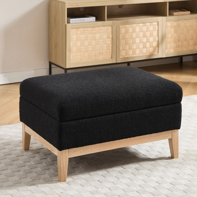 Repose-pieds avec rangement l 33,85 po, Naturel, Noir, noir, noir, noir