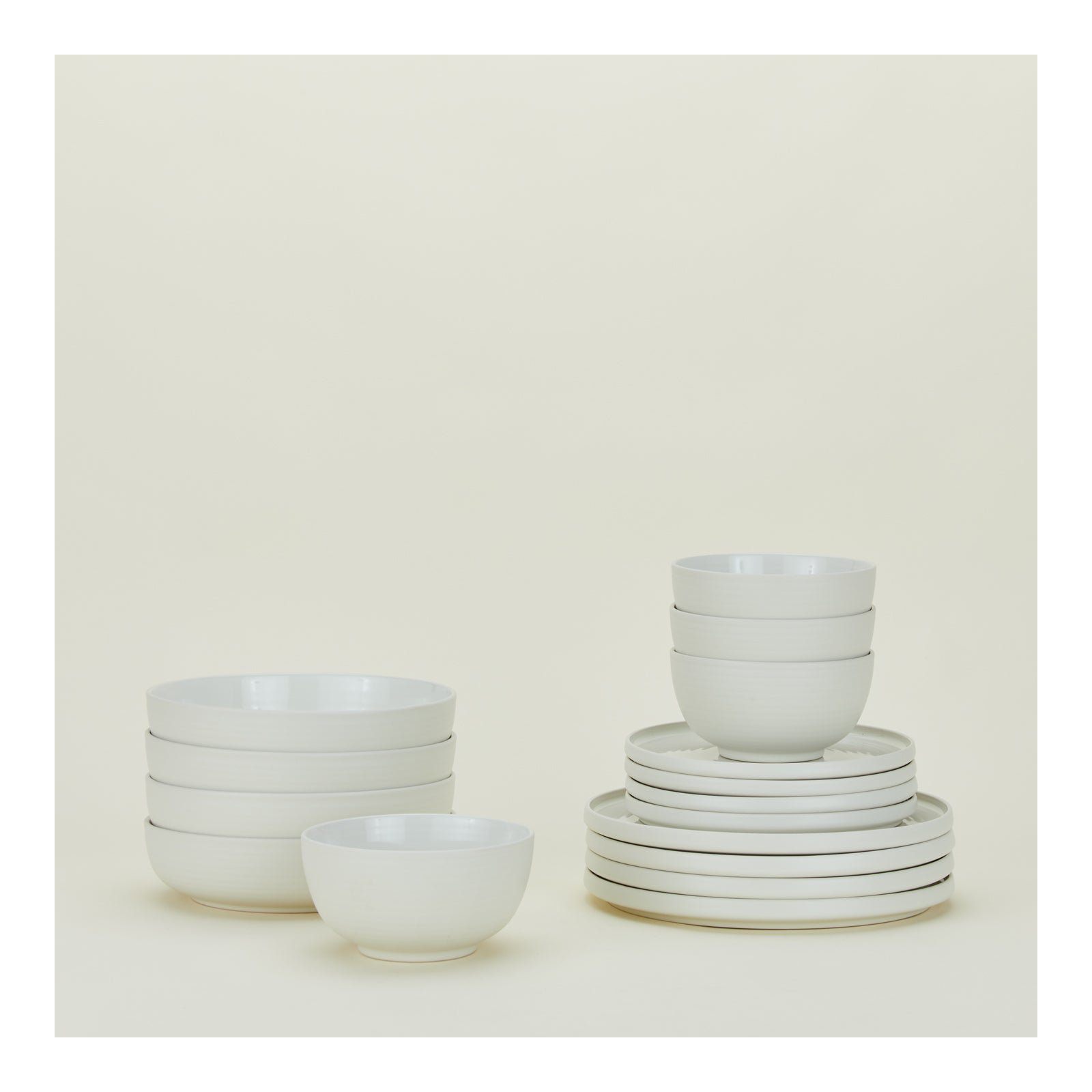 Essential Stoneware Dinnerware Set, Bone