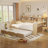 Modern Multifunctional Daybed with Trundle and Study Desk.-118416135-118416136