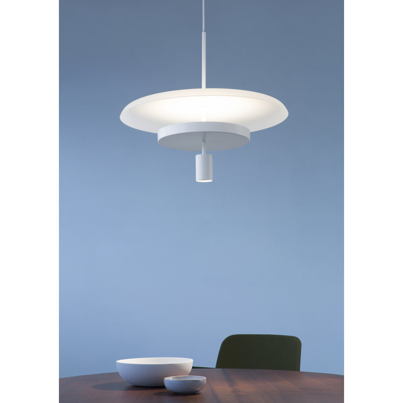 1 - Light Matt White LED Dome Pendant