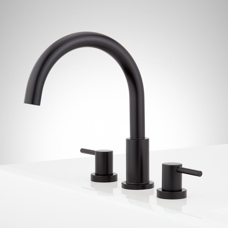 Lexia Deck Mounted Roman Tub Filler Faucet, Matte Black