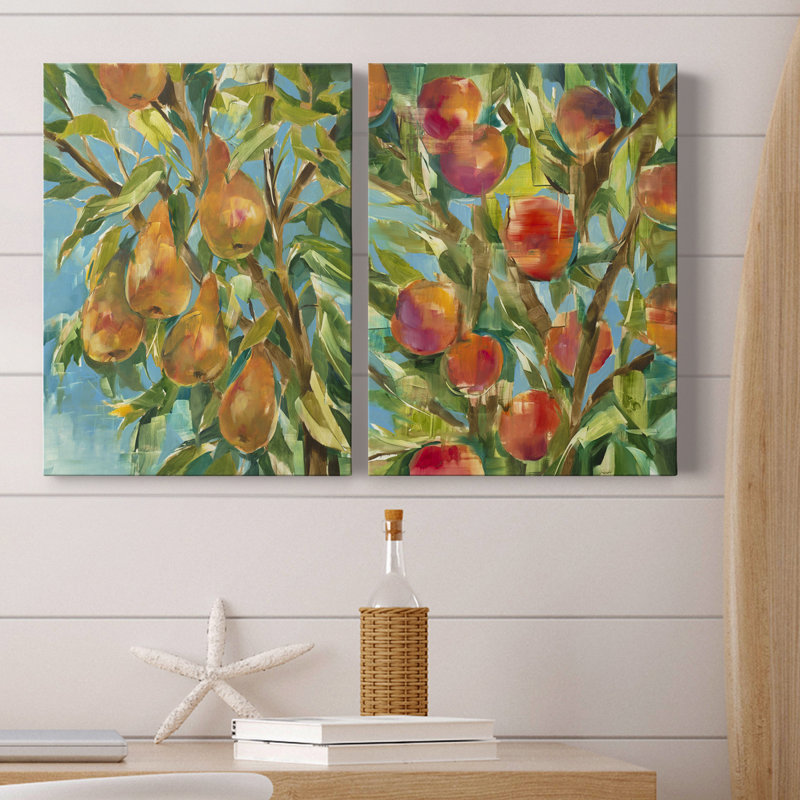«IN A PEAR Tree» par Liz Jardine - ensemble de 2 reproductions sur toiles tendues, H 20 po x l 32 po x P 1 po
