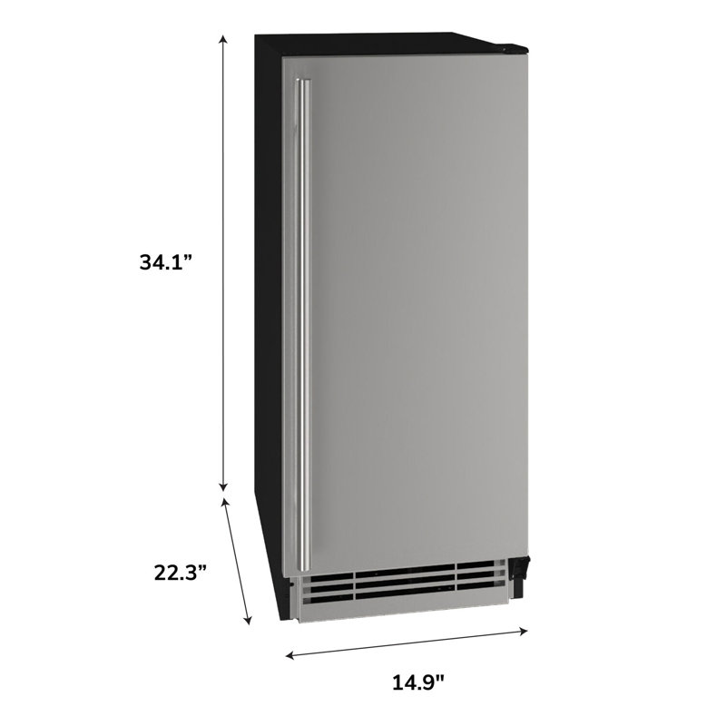 U-Line 14.94'' W Mini Fridge, Silver