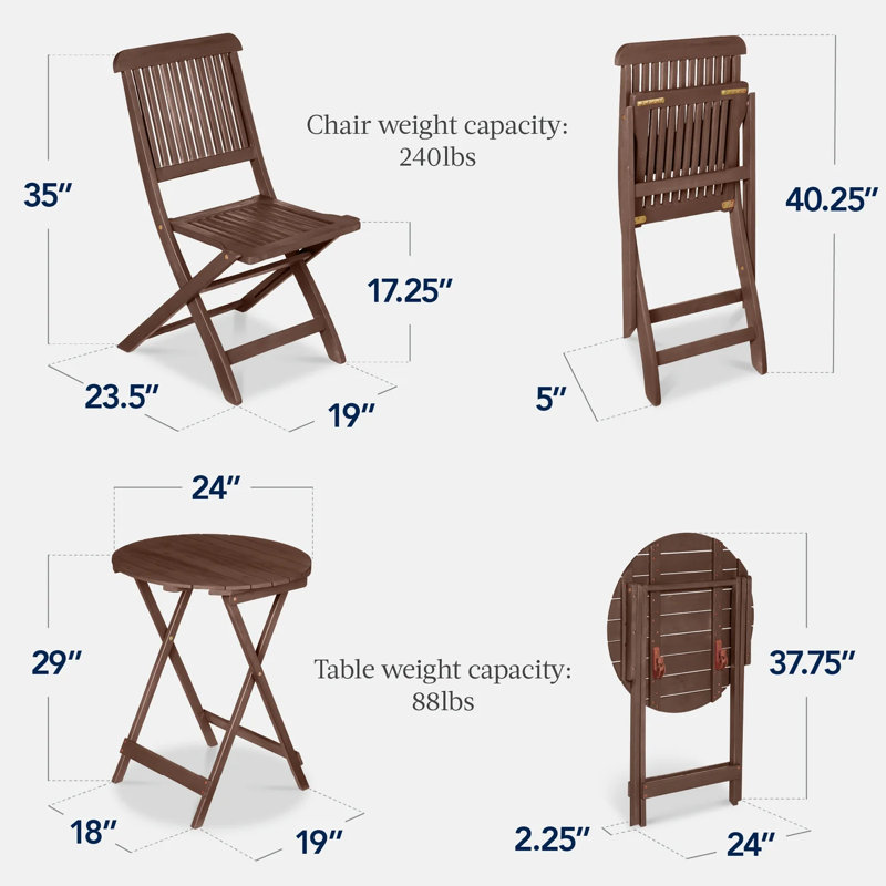 Wood Bistro Set, Brown