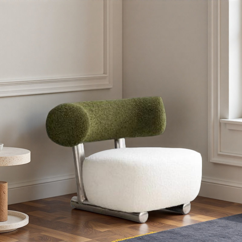 Chaise de loisir simple moderne., Vert/blanc