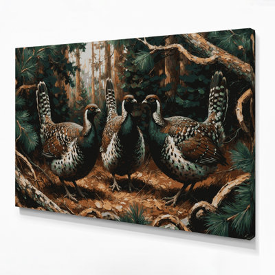 «Birds Spruce Grouse», art mural sur toile