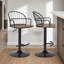 Tabouret de bar rotatif à hauteur ajustable avec accoudoirs et base en bois et métal Virgilina-681033541