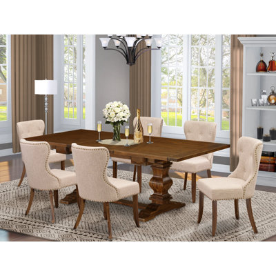Lassale Removable Leaf Solid Wood Dining Set by Luxe by East West Furniture