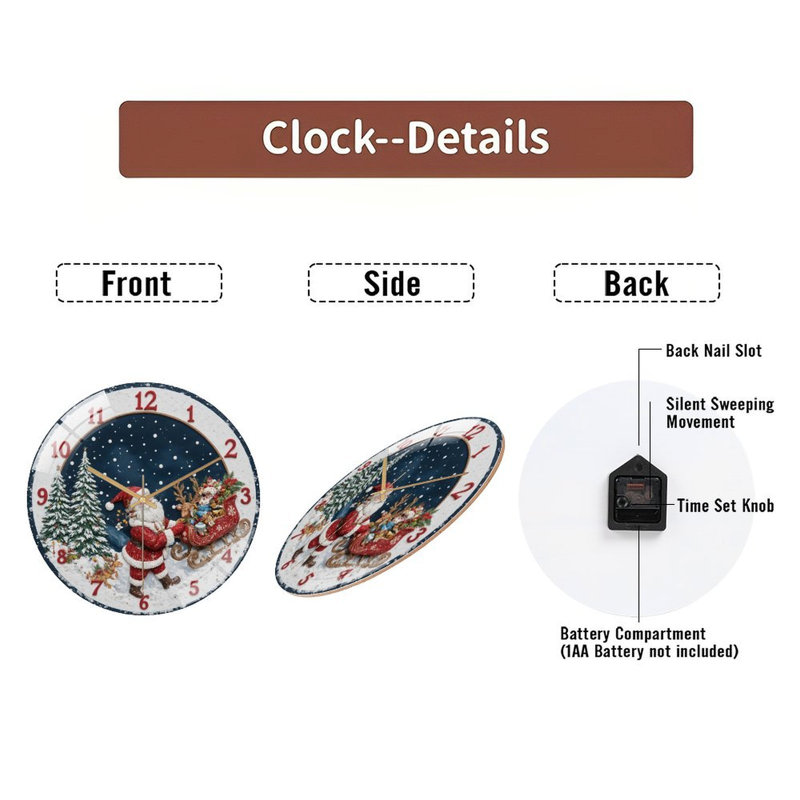 Horloge murale de Noël 12 po