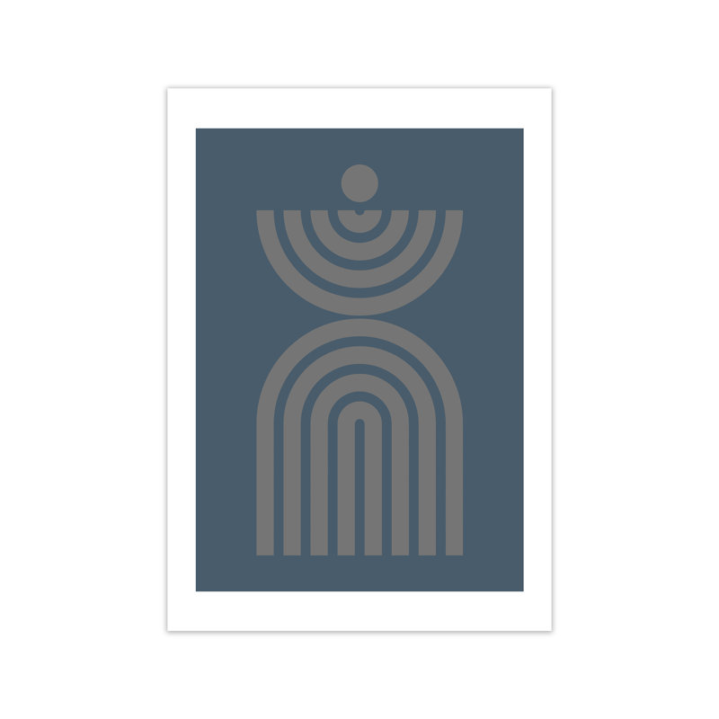 Mid Century Grey And Blue C - Print, No Frame, 84cm H x 59cm W x 1cm D