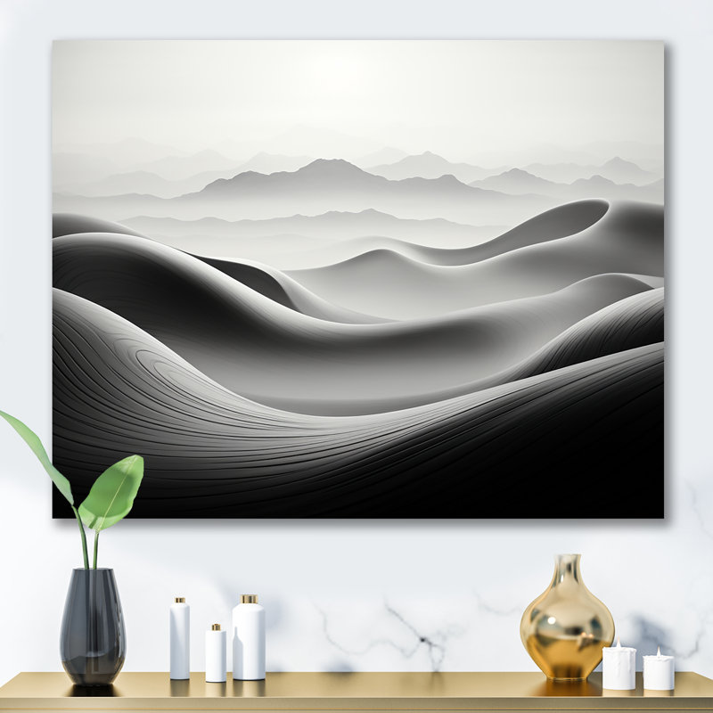 «Black and White Rivers», impression sur toile, Toile tendue, H 12 po x l 20 po x P 1 po
