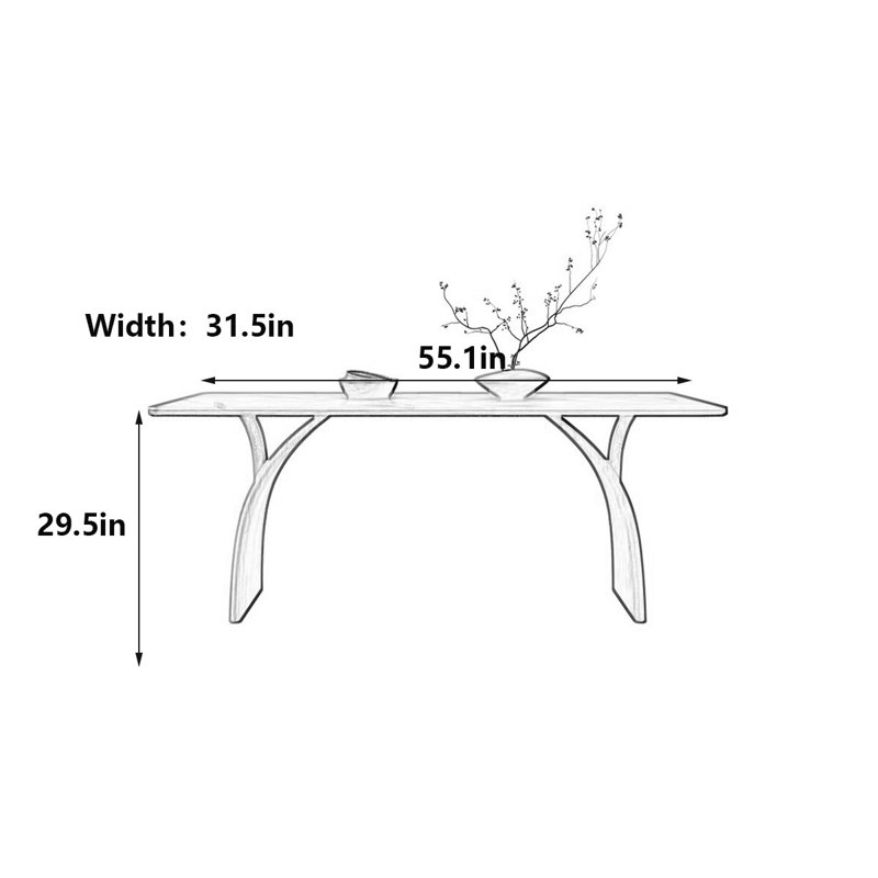 Modern Retro Rock-Panel Dining Table, 29.5"H x 55.1"L x 31.5"W