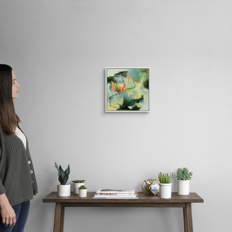Reproduction d’art sur toile, "The Storyteller" par Emilia Arana, Cadre blanc, H 14 po x l 14 po x P 1,75 po