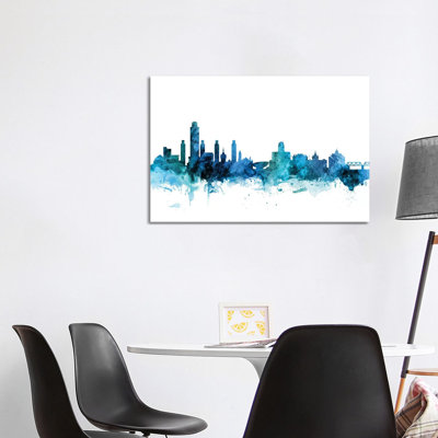 Albany, New York Skyline by Michael Tompsett - 1 Piece Wrapped Canvas Wall Art