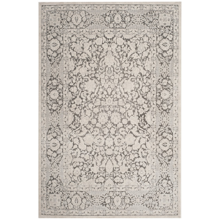 Calidia Oriental Dark Gray/Cream Area Rug