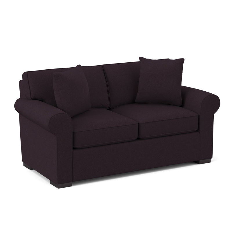 Eva-Grace 66'' Upholstered Loveseat, Bella Aubergine Performance Velvet
