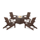 POLYWOOD by AllModern Foldable Outdoor Adirondack Chair With Table