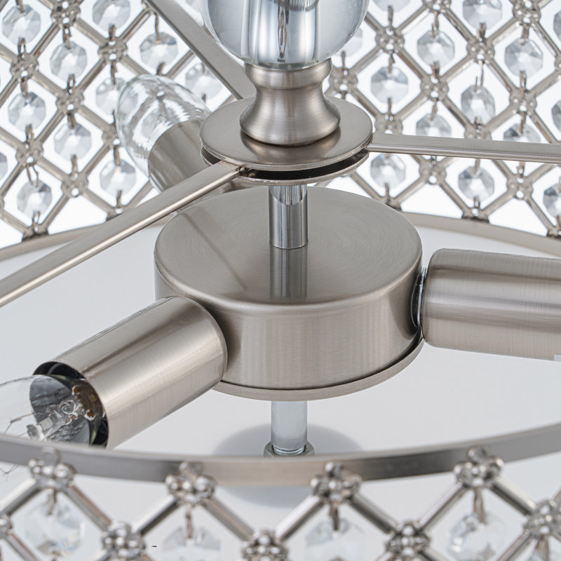3-light Crystal Modern Semi Flush Mount