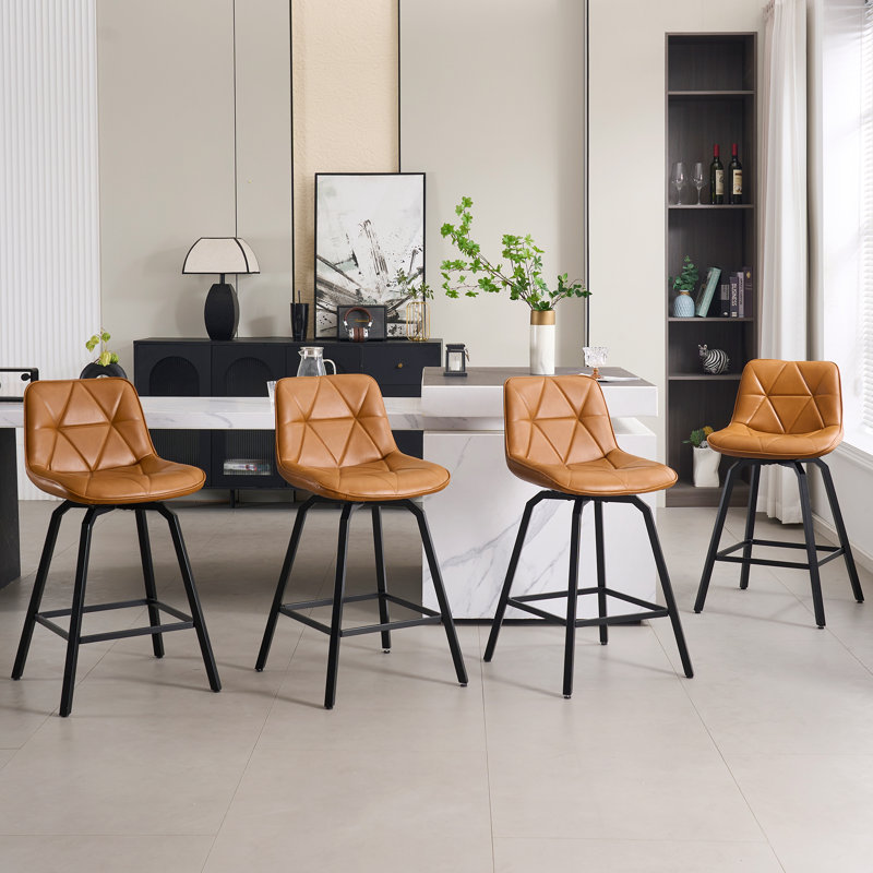 Tabouret de comptoir pivotant 26 po, Brun, 4