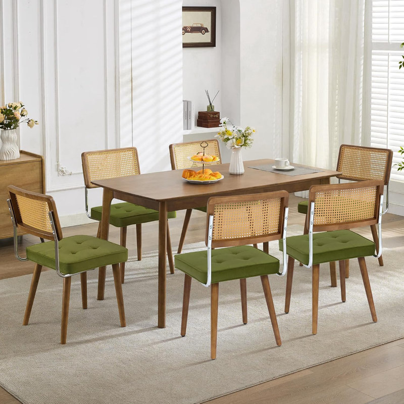 Upholstered Accent Chair, Green Velvet