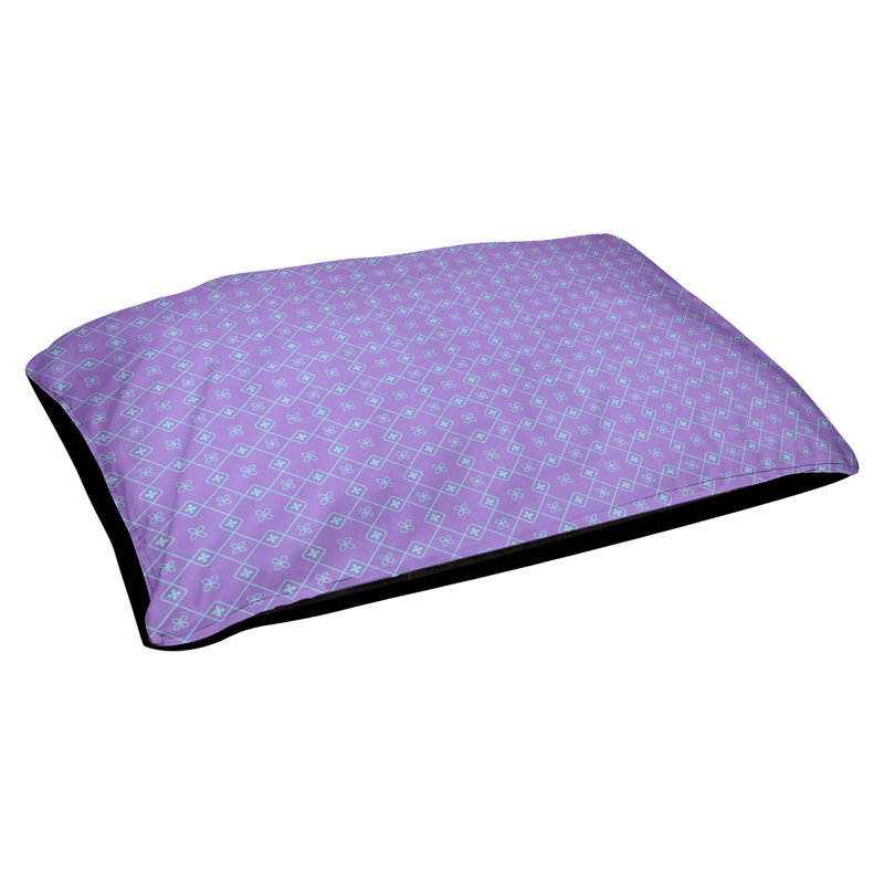 Campion Geometric Pet Bed, Extra Large (52" W x 42" D x 17" H), Purple/Blue