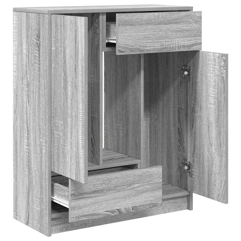 Sideboard With Drawers And Doors 73X31x90 Cm, Grey Sonoma