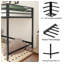 Lit mezzanine simple Adam robuste noir, peu encombrant, lit mezzanine avec échelle facile à monter et garde-corps, cadre de lit mezzanine pour la chambre à coucher