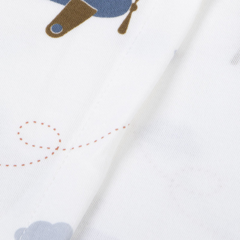 Toddler Pillowcase - Jersey Cotton Crib Size, White Airplane